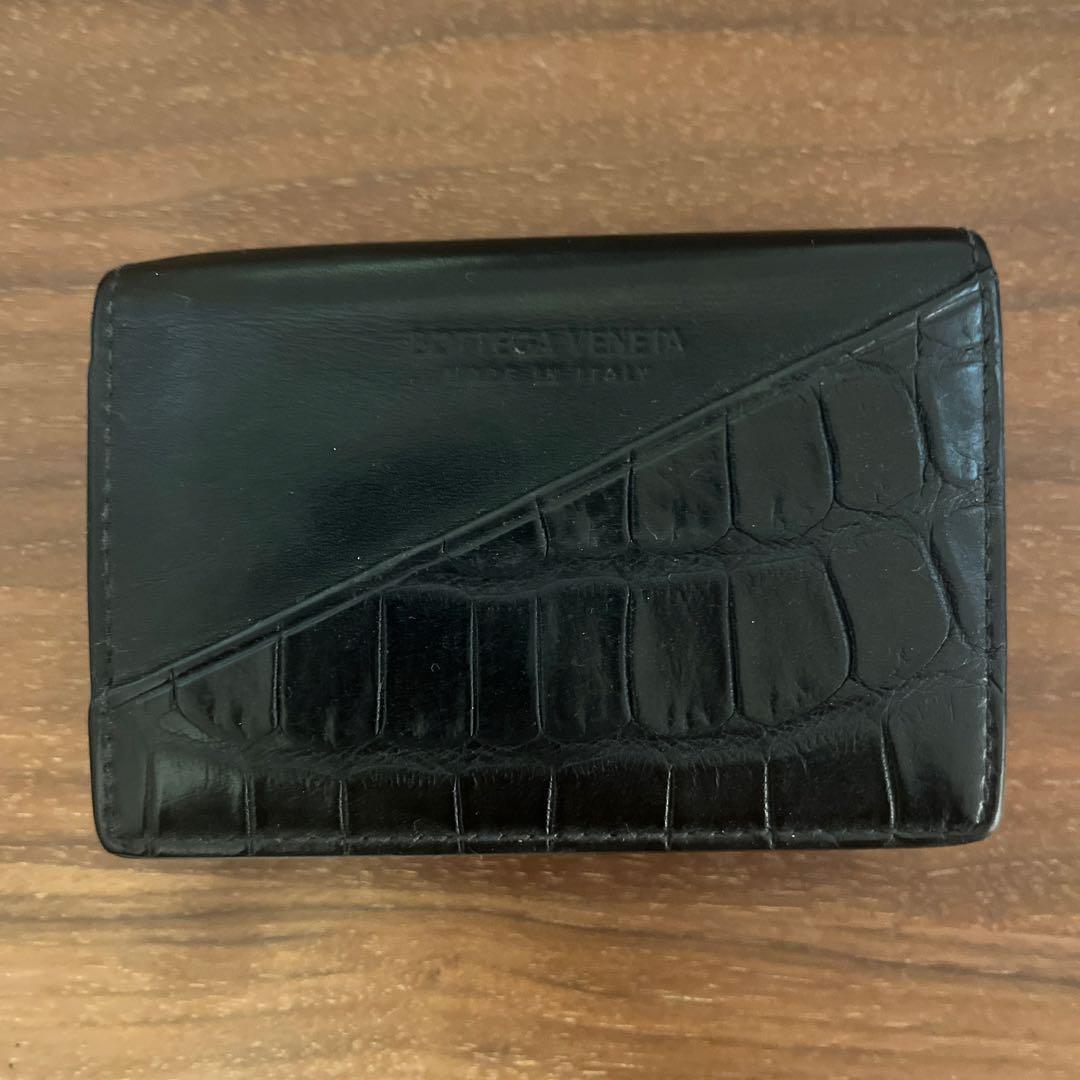 ジョージ　　BOTTEGA VENETA ブラック 三つ折り財布