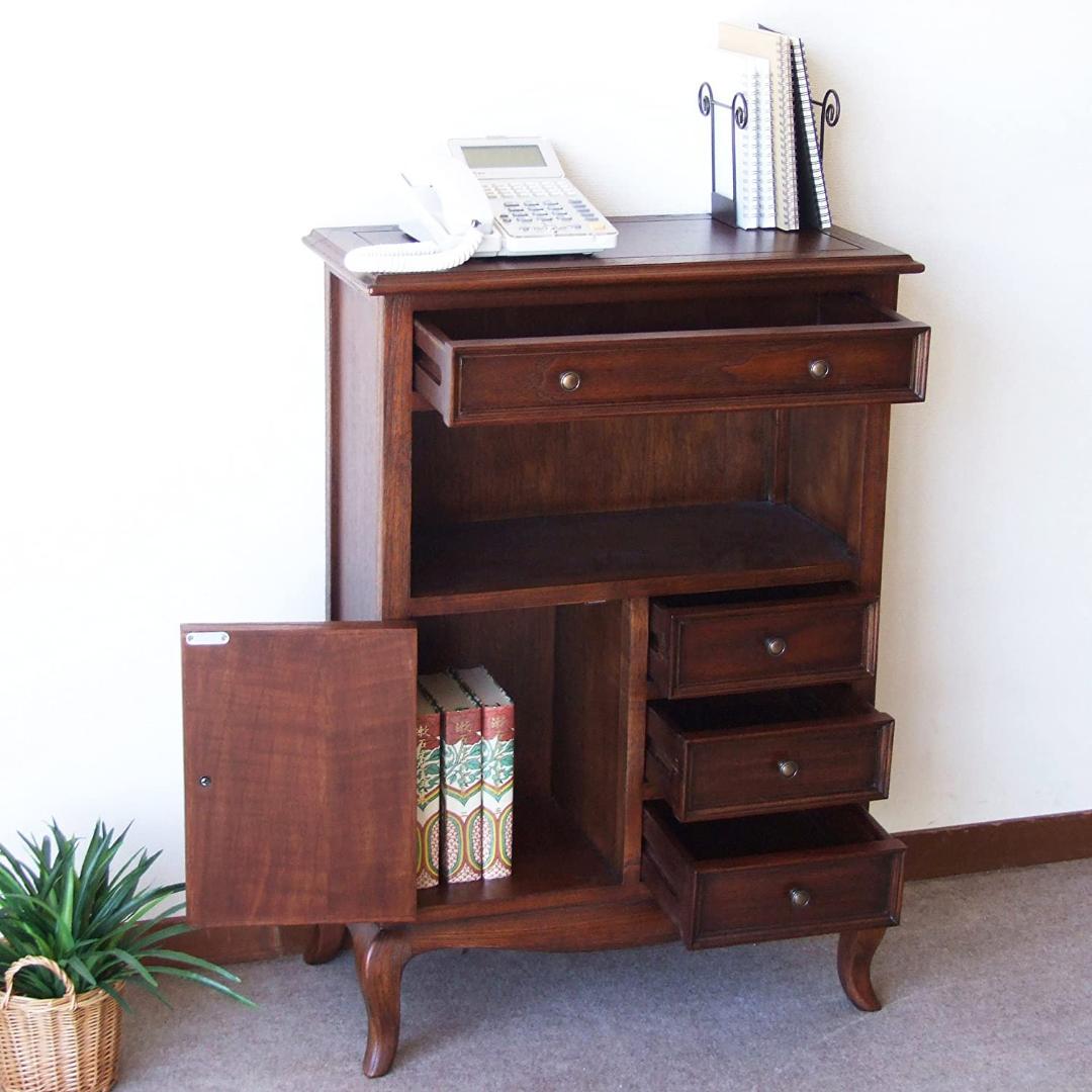 英国スタイル チェスト 電話台/FAX台 W60