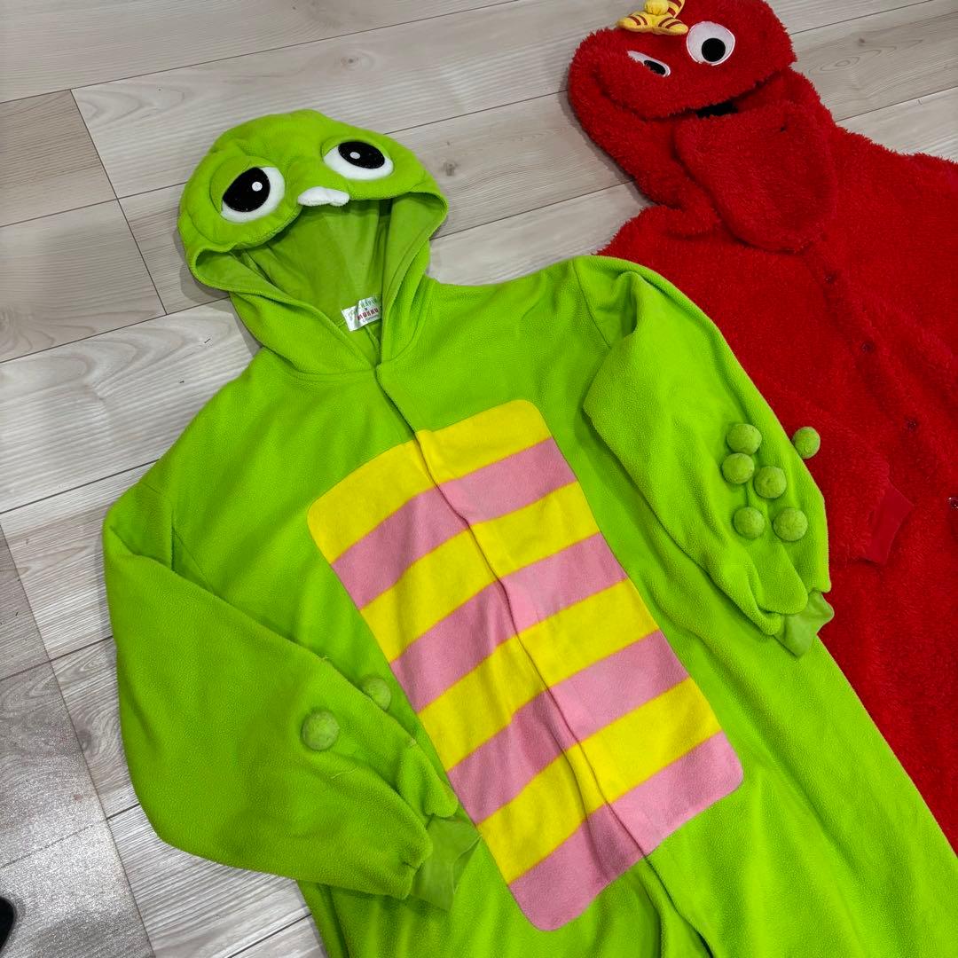 ガチャピン & ムック 公式フリースオールインワン 着ぐるみセット