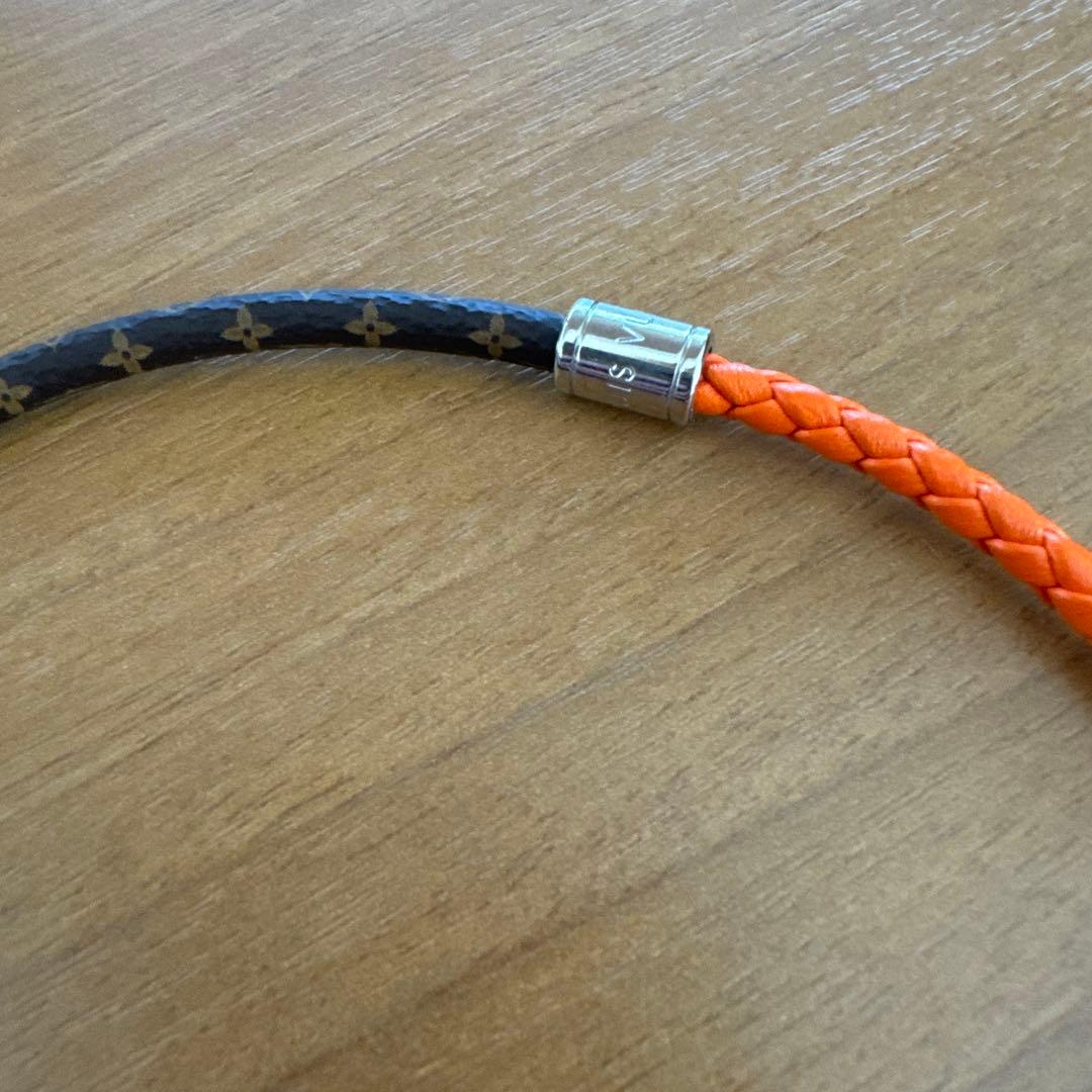 ルイヴィトン　2連ブレスレット　モノグラム×レザー　オレンジ