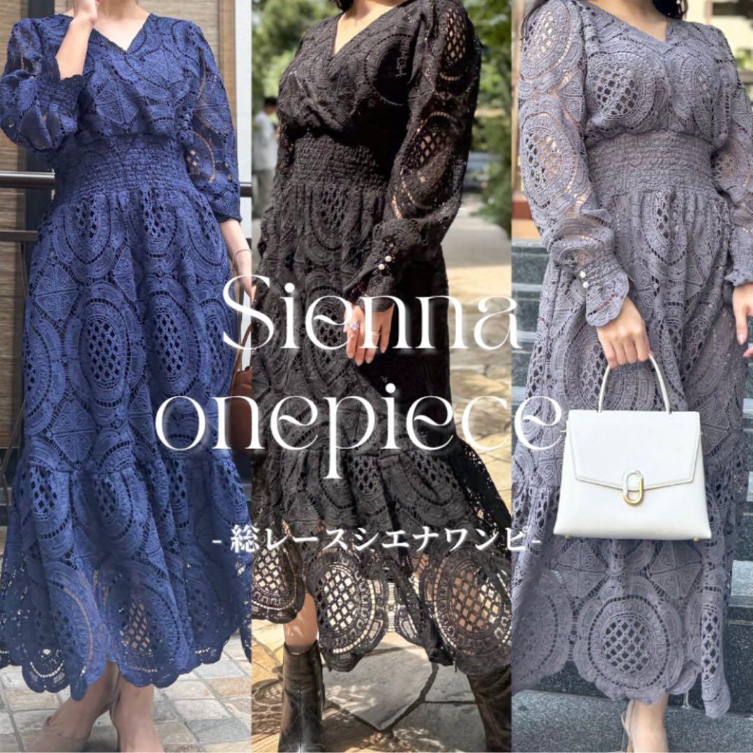 マ*子様 元鈴木さん総レースシエナワンピースcinematiqグレーpinupc