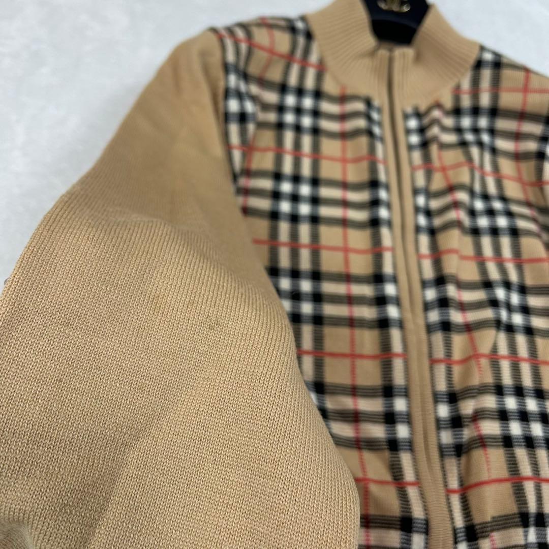 J489 美品 L バーバリーゴルフ ノバチェック ニット カーディガン メンズ