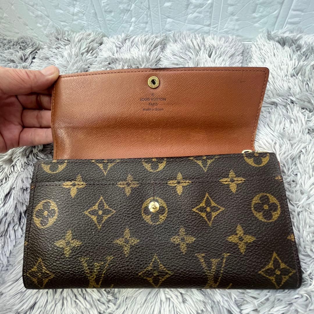 ルイヴィトン　長財布　モノグラム　ポルトモネクレディ　ブラウン