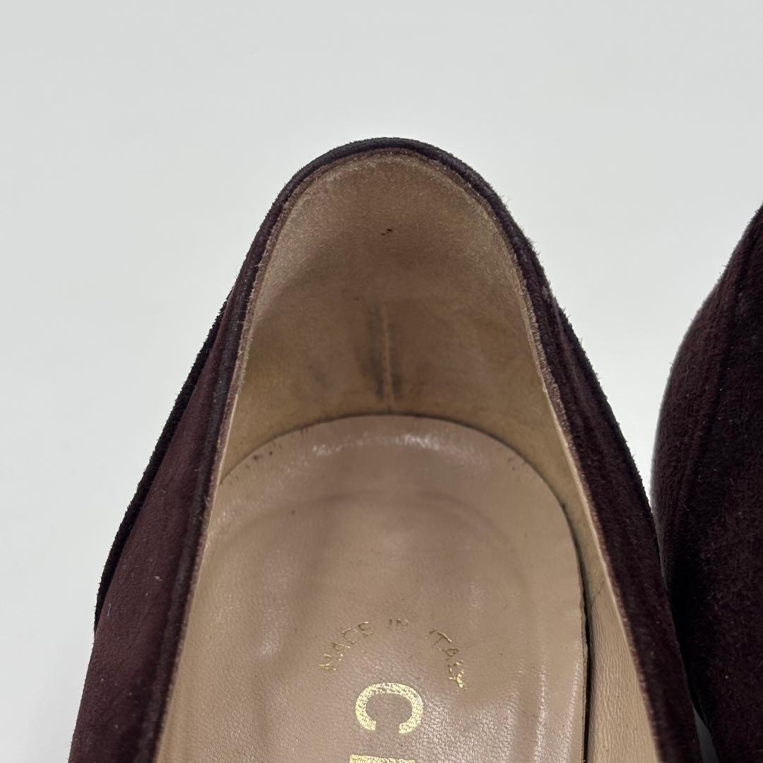 CHANEL シャネル ココマーク スエード パンプス　太ヒール 37 約24㎝