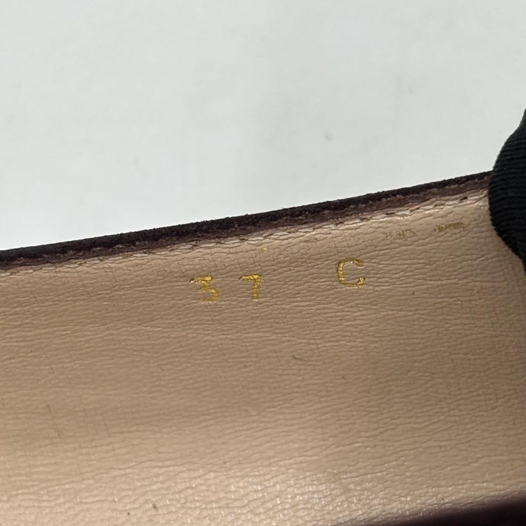 CHANEL シャネル ココマーク スエード パンプス　太ヒール 37 約24㎝