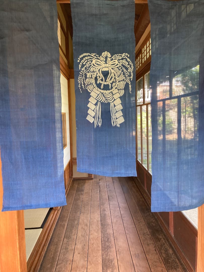 藍染　正月飾り　しめ縄　暖簾