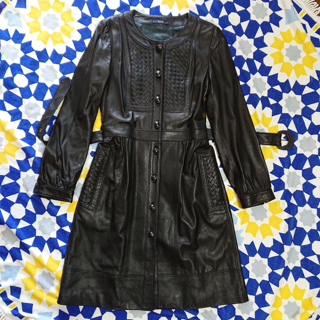 (美品) ロペ　羊革　本革　ロングコート　革ジャン