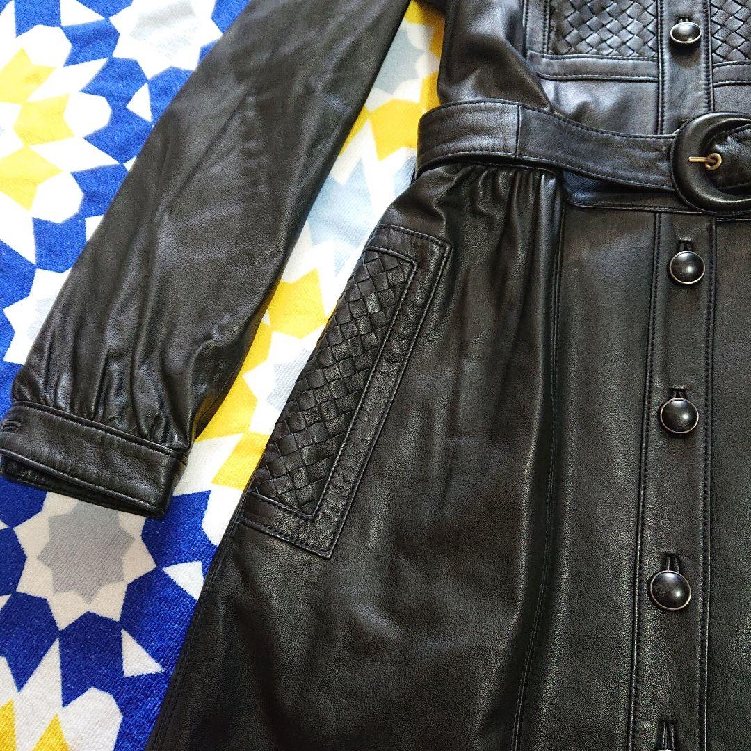 (美品) ロペ　羊革　本革　ロングコート　革ジャン