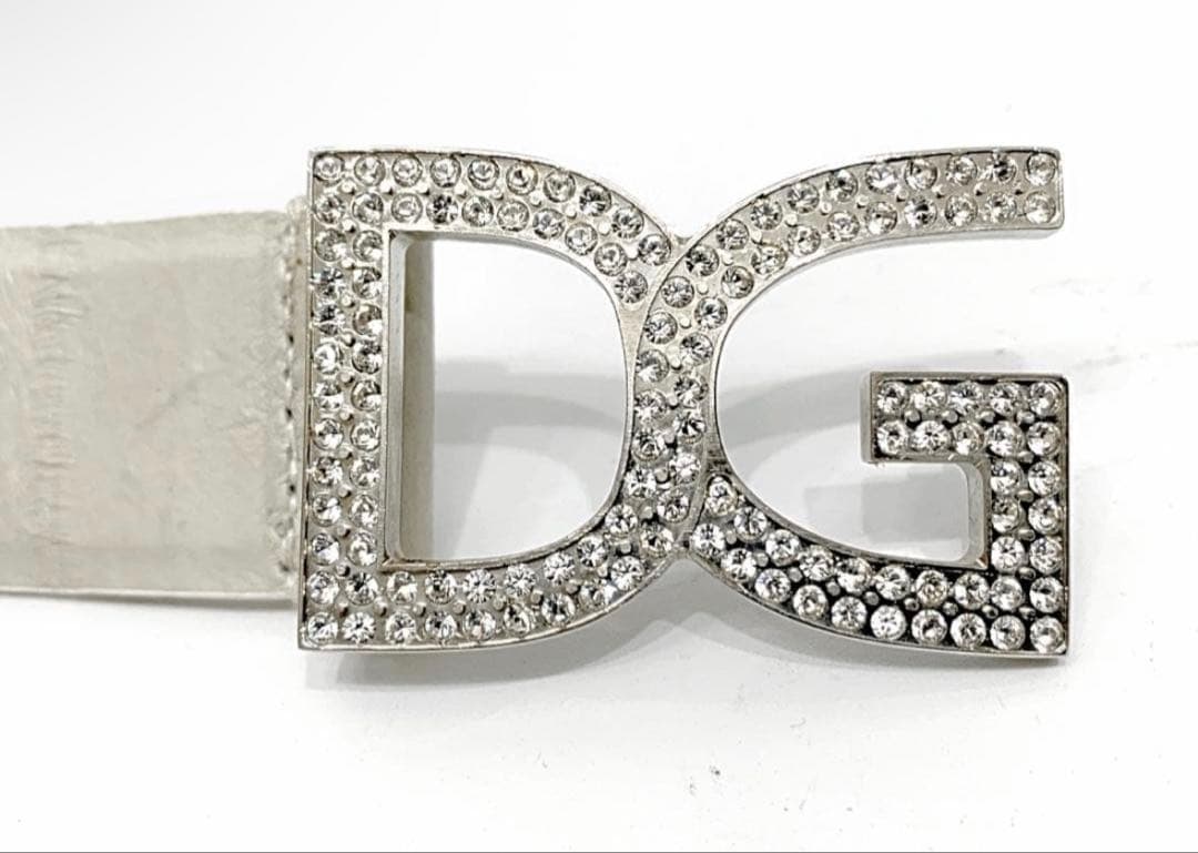 Dolce & Gabbana DGロゴベルト ホワイト 着画あり
