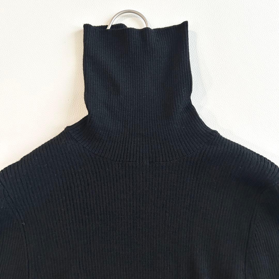 BLUE LABEL✨タートルネック ノバチェック リブニット ブラック　38