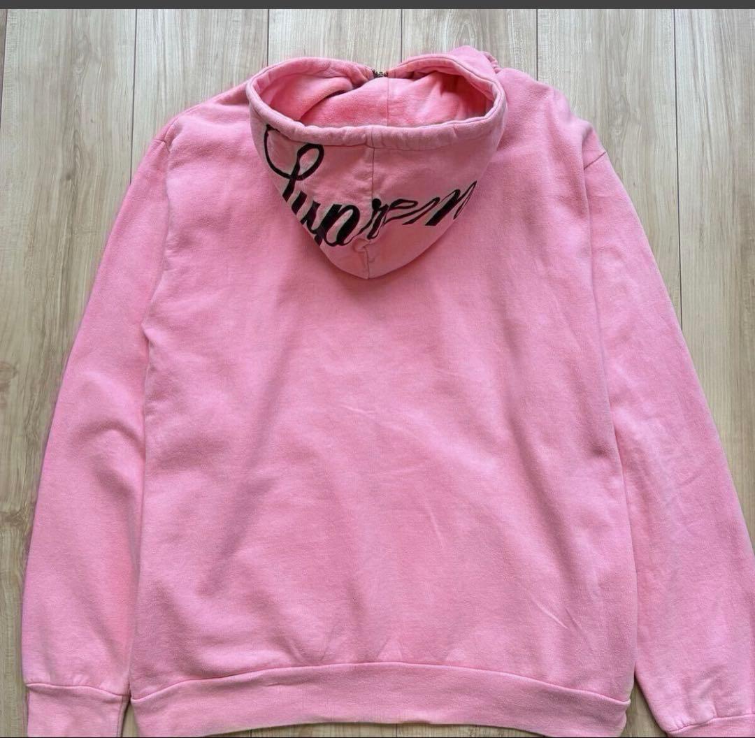 Supreme ピンク フード付きパーカー M 値下げ❌