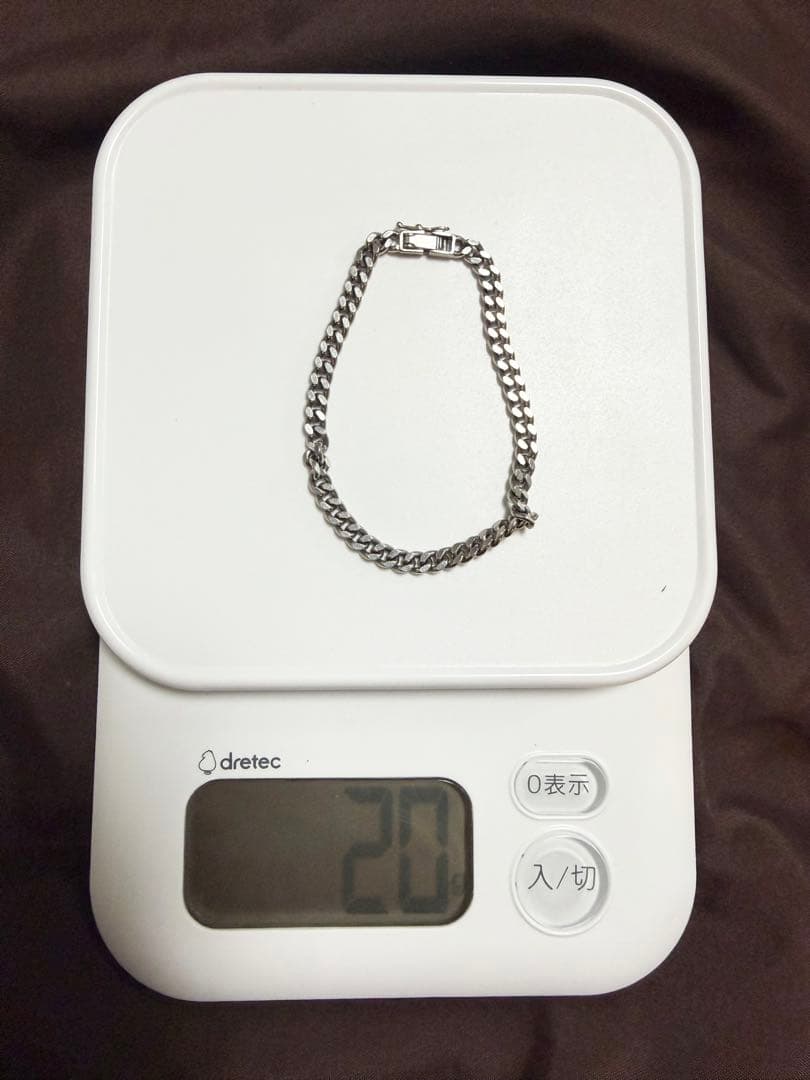 Pt850 2面シングル喜平ブレスレット 20g