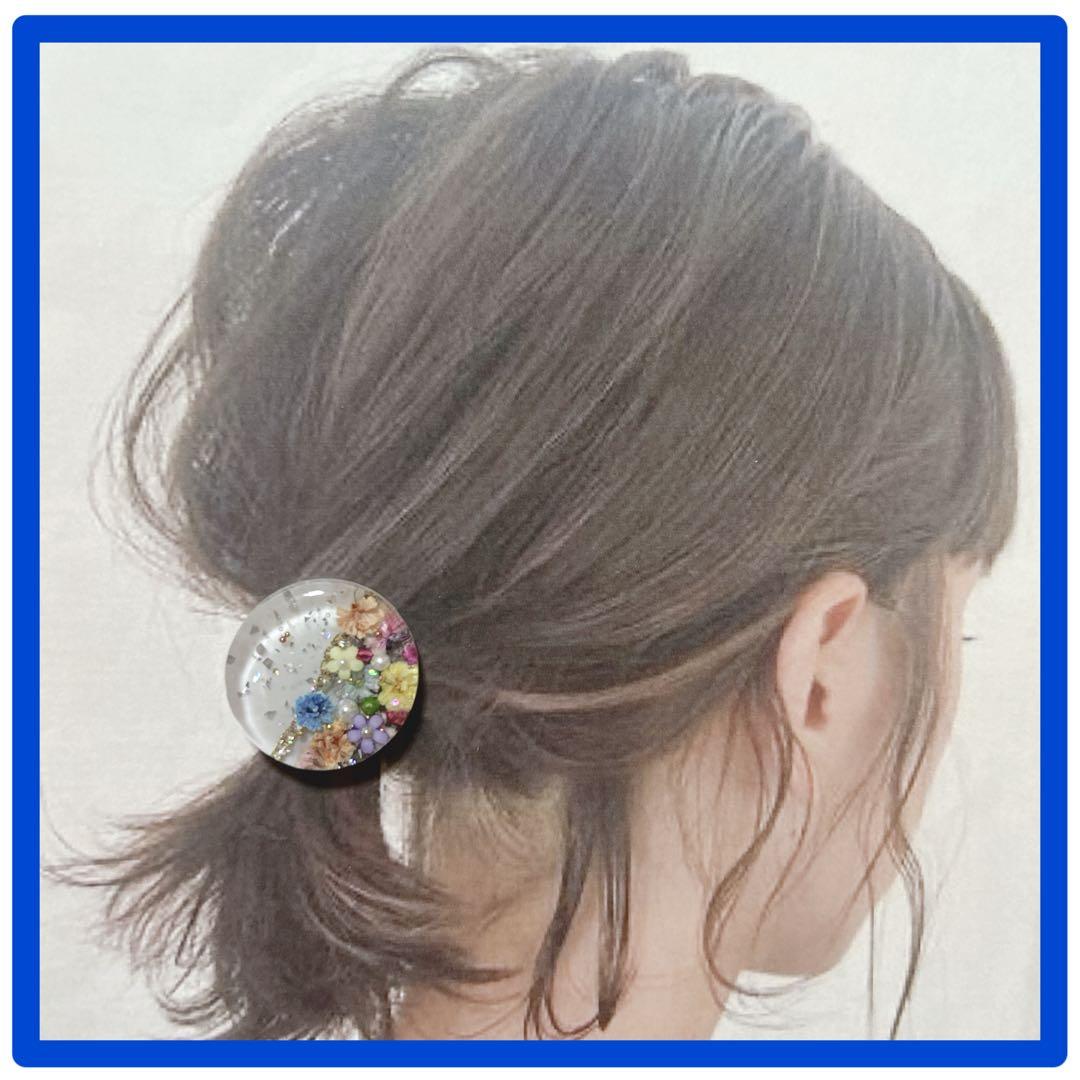 No 847❣️大人可愛いレジンヘアゴム❣️かすみ草❣️♪(๑ᴖ◡ᴖ๑)♪
