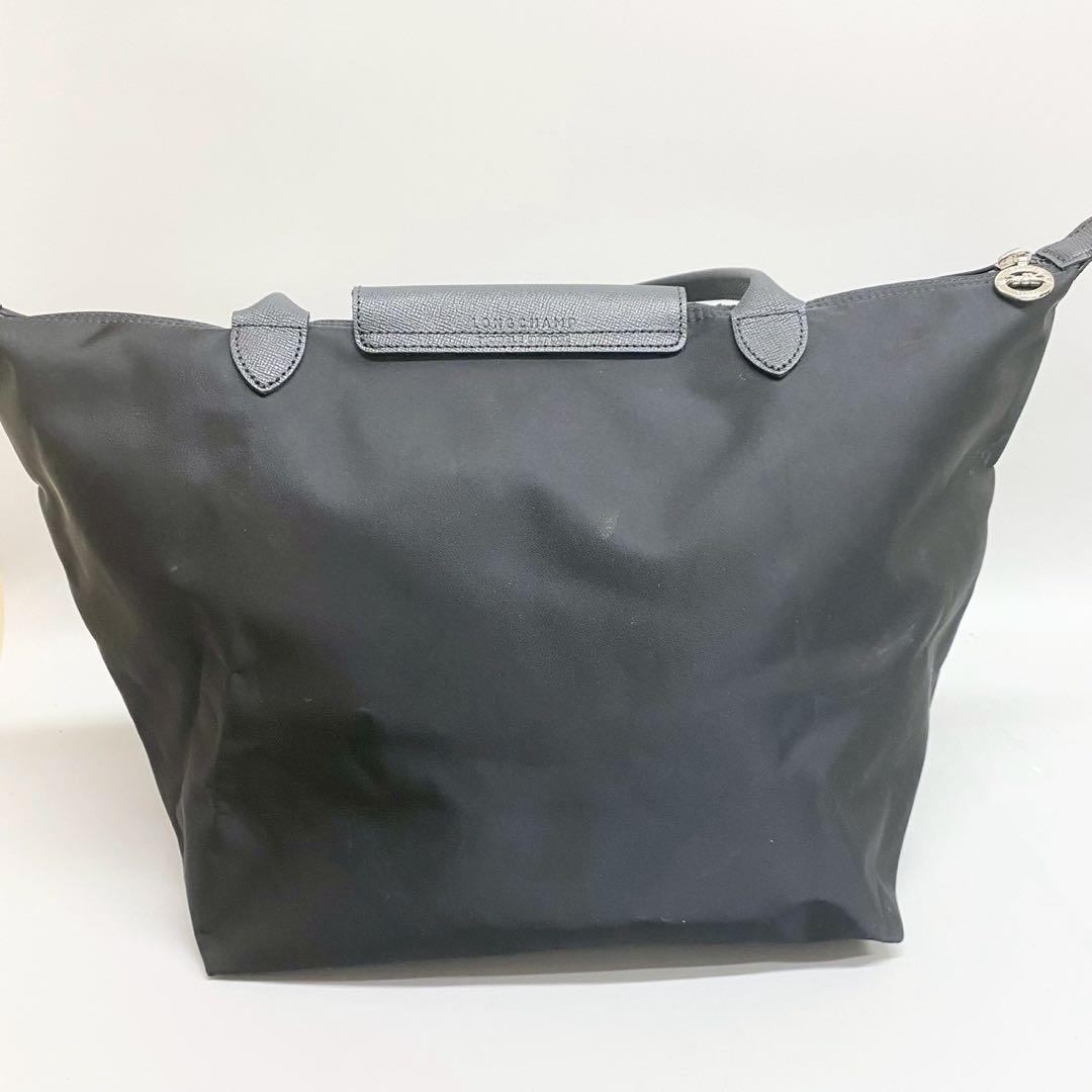 極 美品 Longchamp ロンシャン ブラック トートバッグ ナイロン