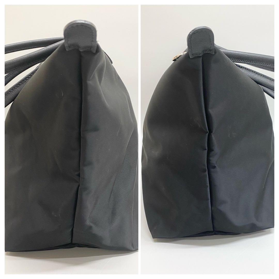 極 美品 Longchamp ロンシャン ブラック トートバッグ ナイロン