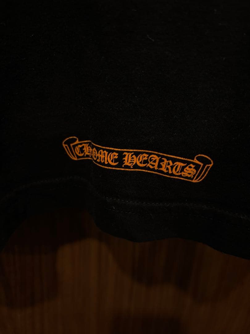 超美品 ハワイ購入 CHROME HEARTS ブラック オレンジ (L)ロンT