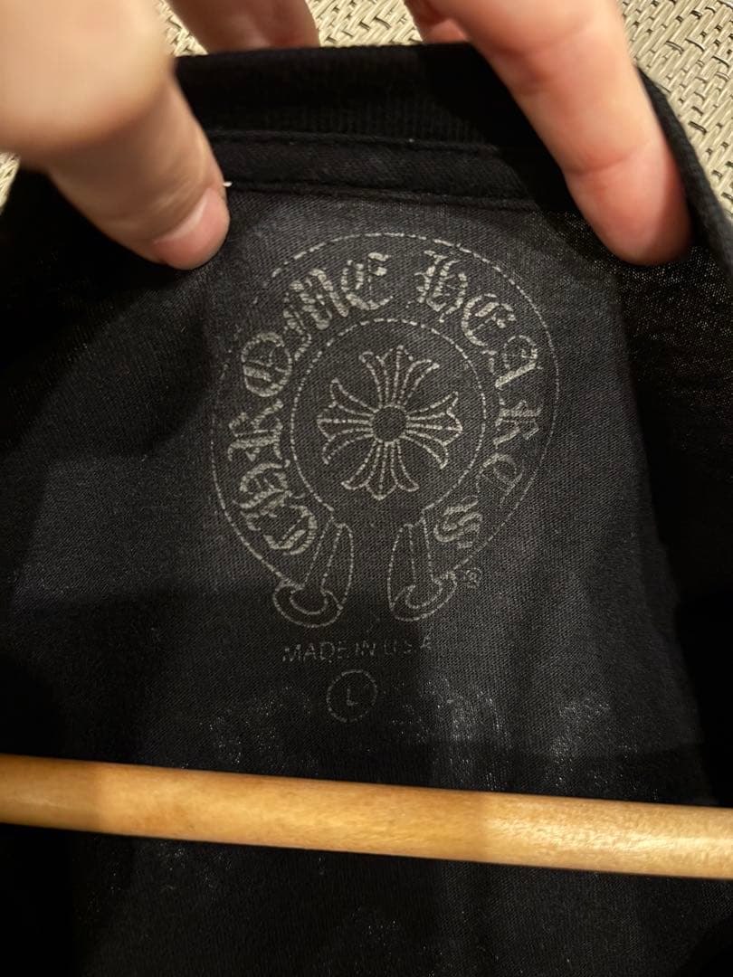 超美品 ハワイ購入 CHROME HEARTS ブラック オレンジ (L)ロンT
