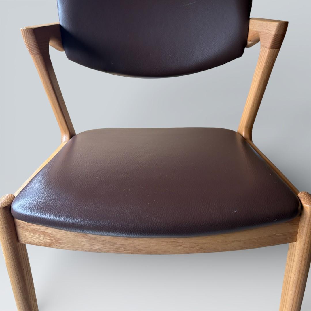 【最終価格】浜本工芸 ダイニングチェア 肘付き オーク材 無垢 高級家具 ①