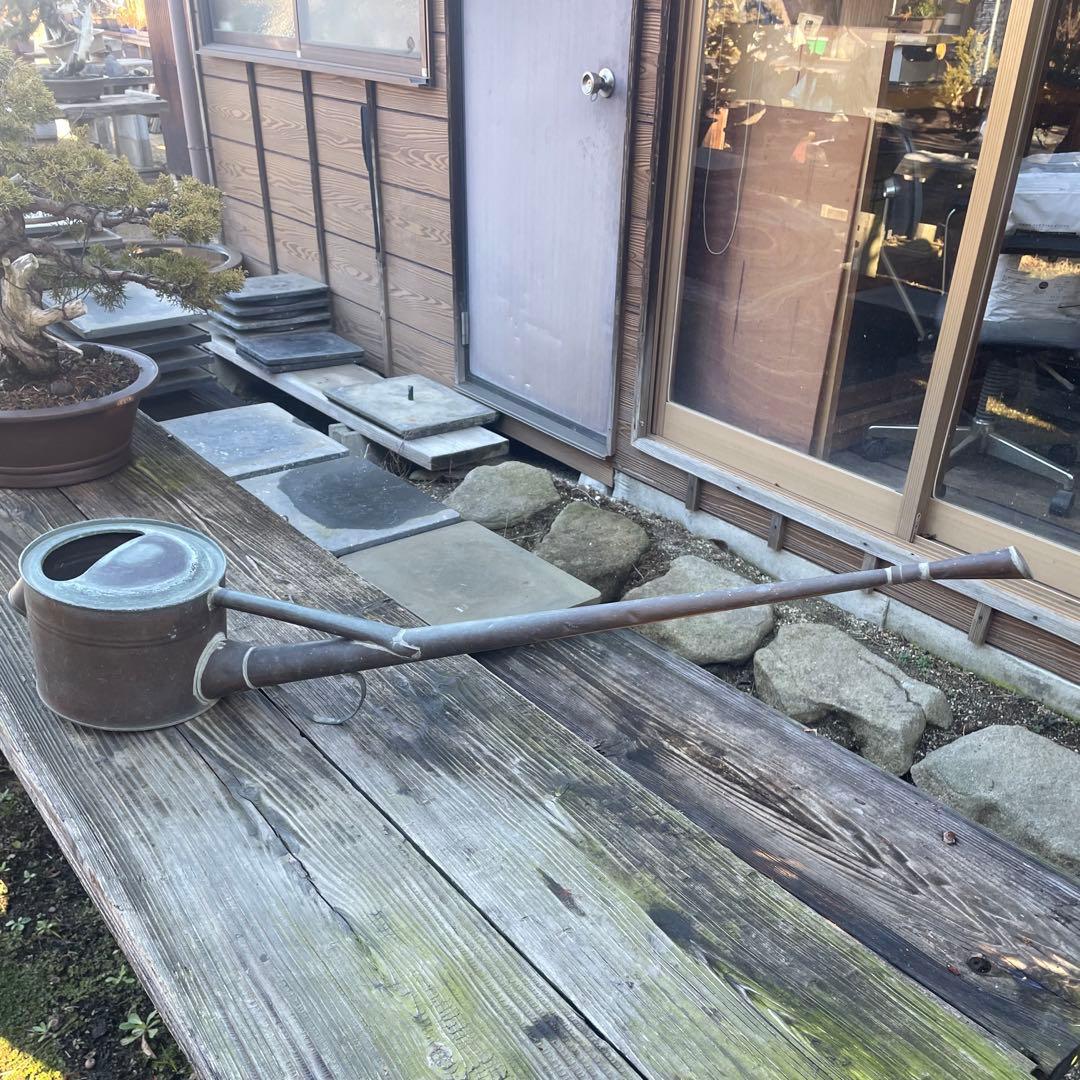根岸産業 銅製・竿長如雨露(じょうろ )2号 盆栽専用【昭和レトロ】ガーデニング