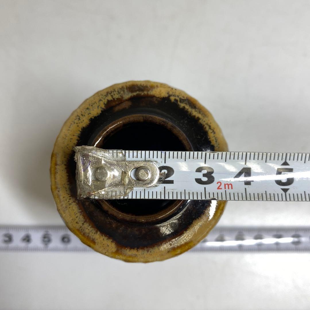 ☆茶3膳所焼 利休瀬戸写茶入 共箱　 高さ約9.5cm 東R8-0213①