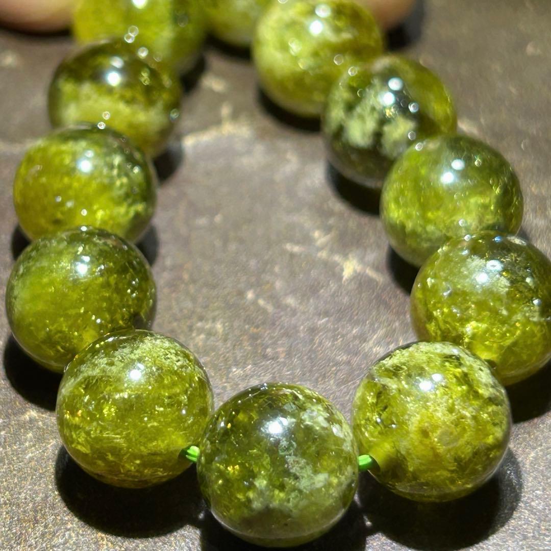 ☆高級品質！福徳弁天宝珠⑧！ツァボライト！グリーンガーネット ブレス