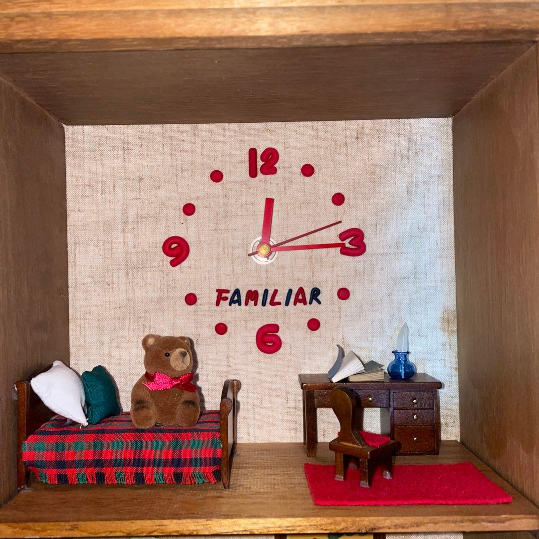 ファミリア　アンティーク　ミニチュア　ドールハウス　時計