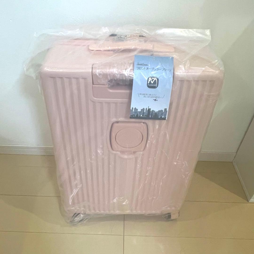 ★新品未使用★ フロントオープン　USBポート付 キャリーケース 大容量　64L