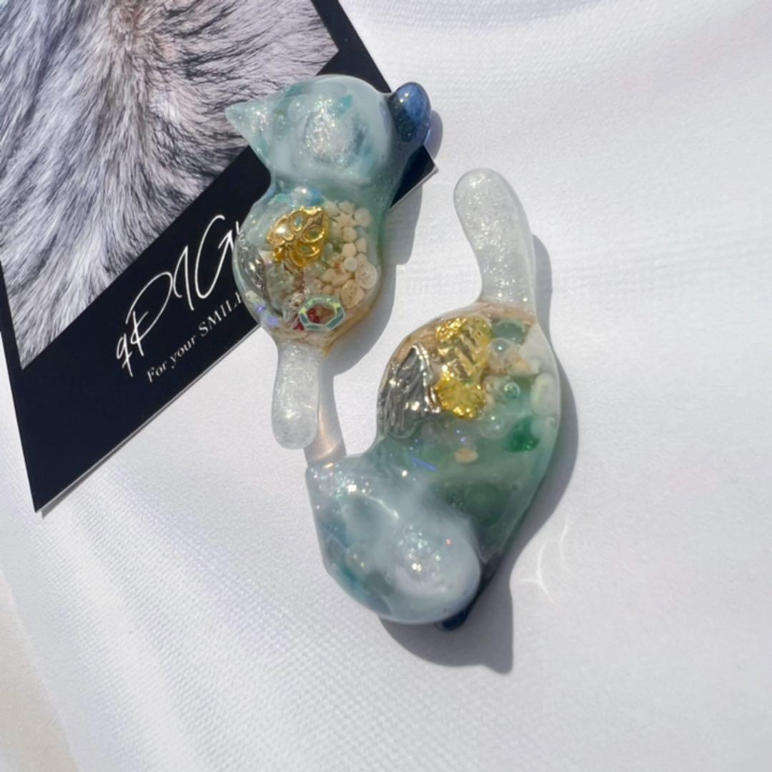 【No.188】海猫~ブルーグリーン~ キラキラ グラデーション