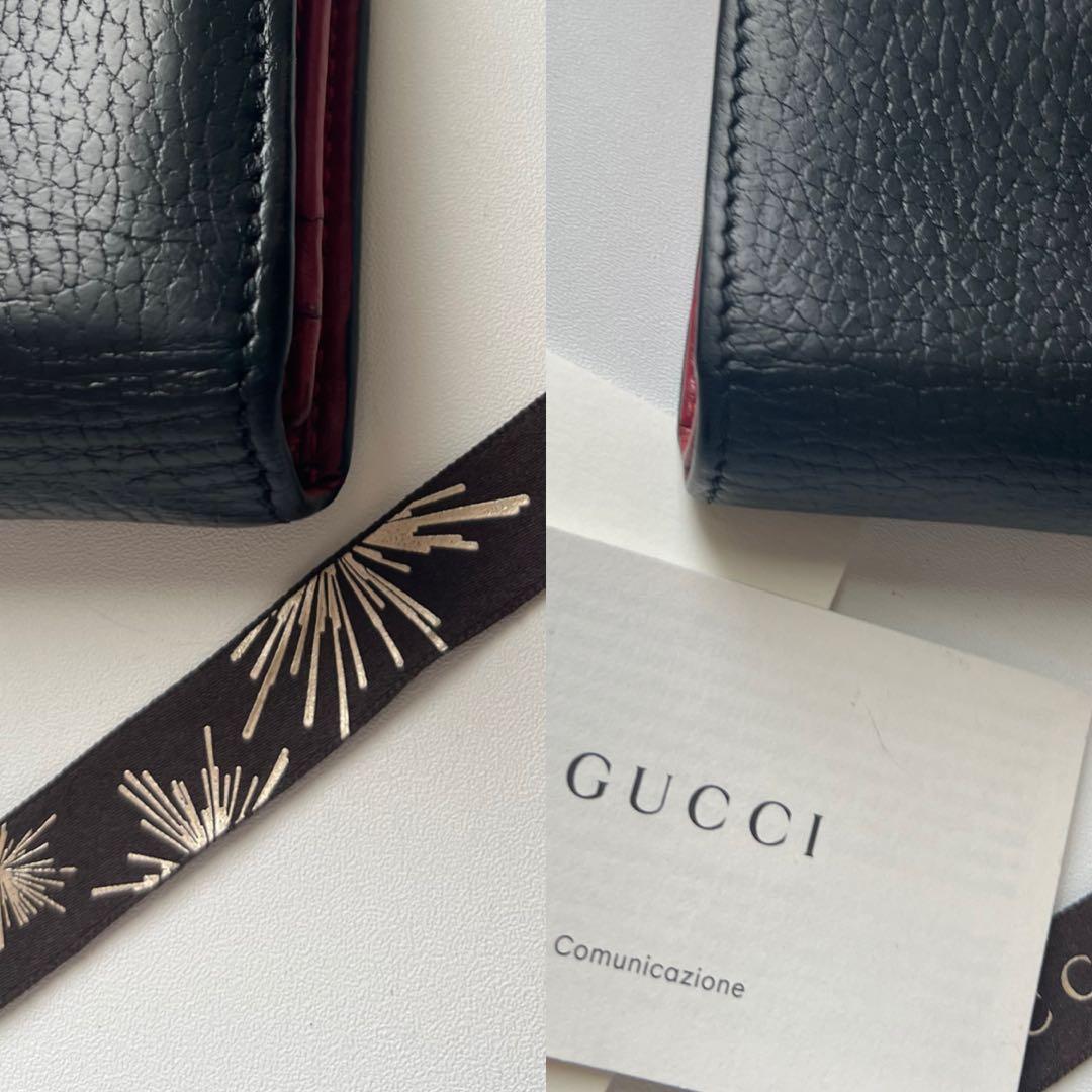 110 美品 GUCCI グッチ マーモント 2つ折り財布