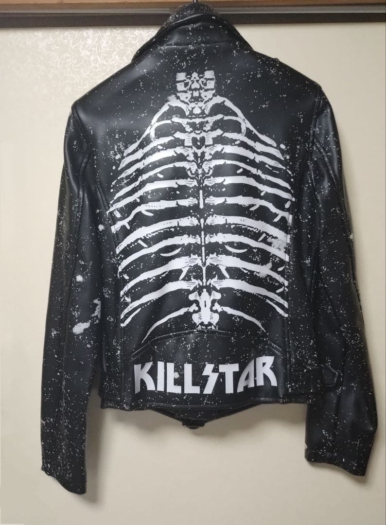新品タグ付 KILLSTAR スカルボーンプリントライダースジャケット M