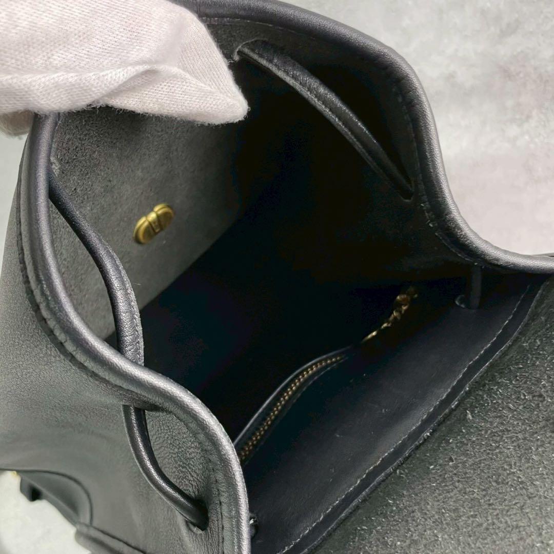 COACH オールドコーチ リュック グラブタンレザー ターンロック ブラック