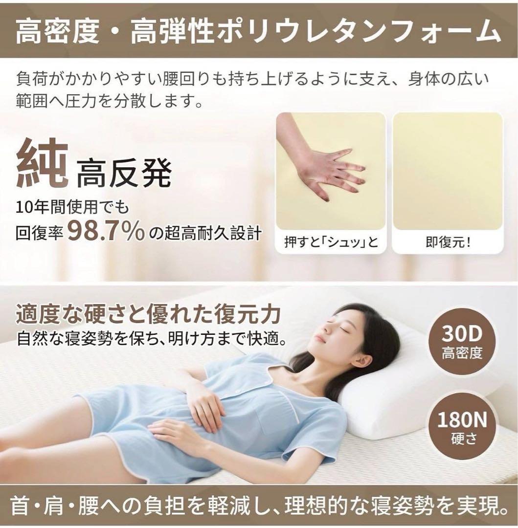 ダブル マットレス 高反発 ウレタンフォーム 安眠 カバー付き 洗える 収納