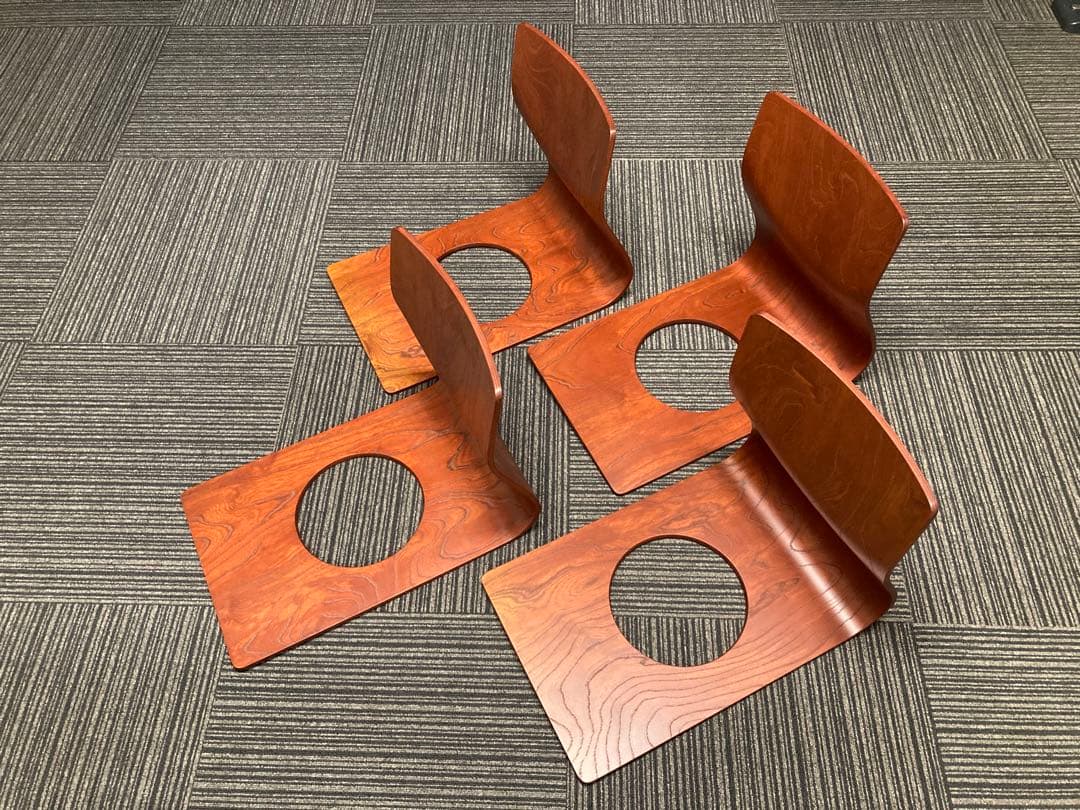 美品★天童木工★Tendo★木製★座椅子★4脚セット★旅館