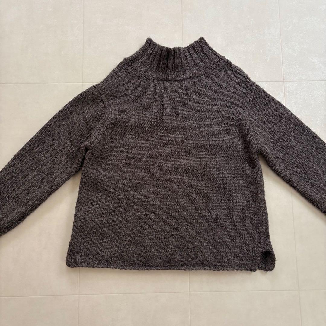 MHL. BRITISH WOOL ハイネックニットプルオーバー ブラウン 上質
