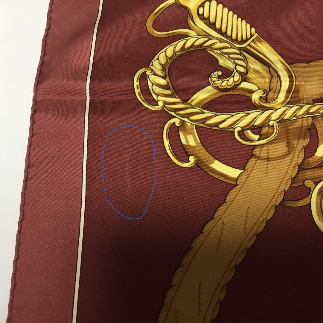HERMES シルクスカーフ 大判スカーフ　バーガンディ