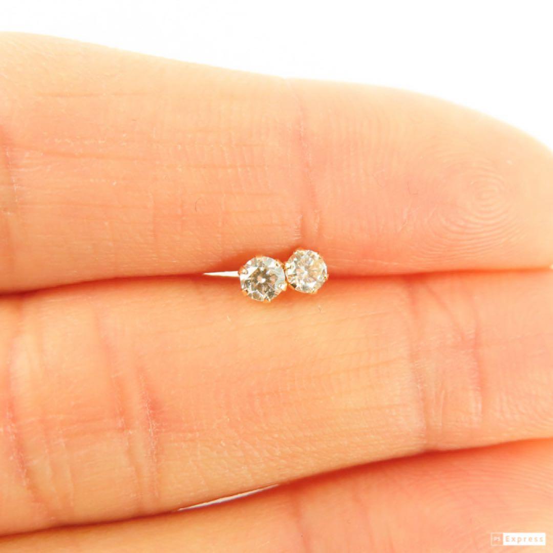 L*a様 本物保証！【K10YG】ダイヤモンド スタッドピアス（各0.1ct）新