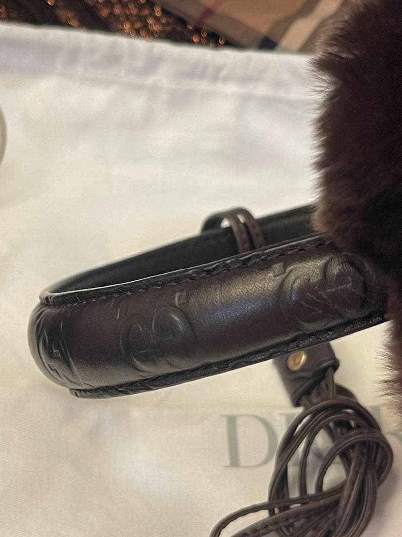 GUCCI グッチ イヤーマフ ファー モコモコ 紐つき 245929 レザー
