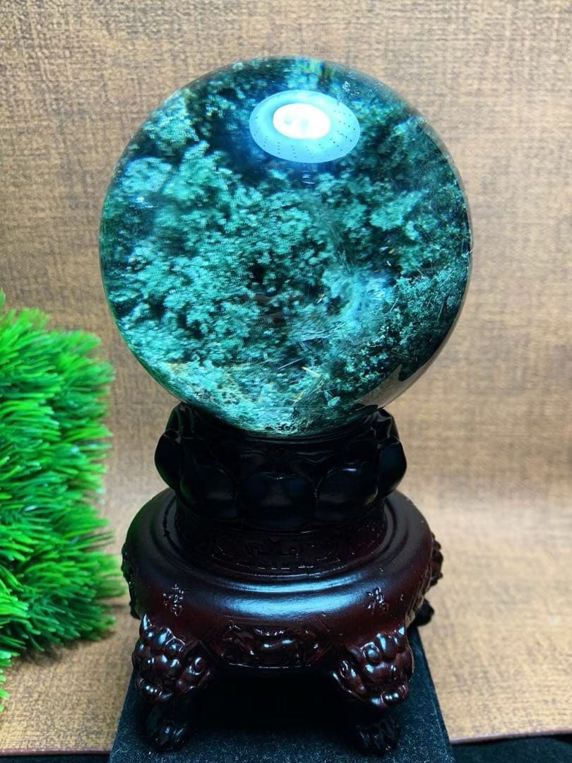 ⭐︎【極上品】天然 グリーン ガーデン クォーツ 置物 78mm