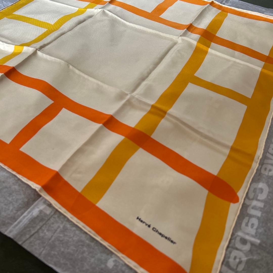 Hervé Chapelier FOULARDHC スカーフ オレンジ