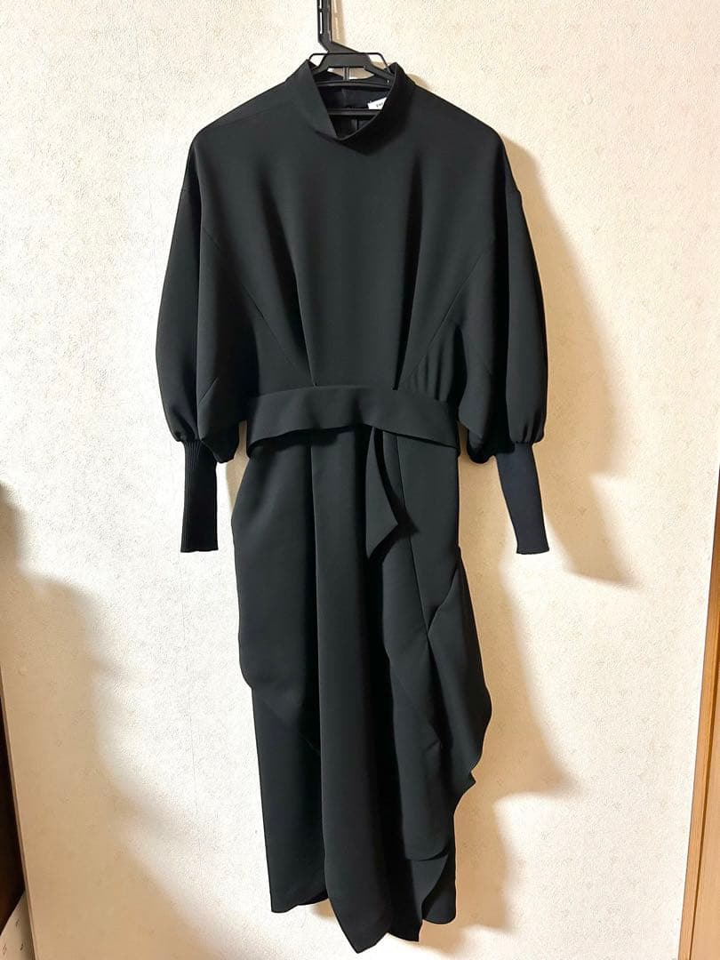 ENFOLD ブラック バルーンスリーブ ワンピース