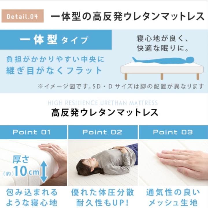 お買い得♡SS脚付きウレタンロールマットレス(ブラウン) セミシングル ベッド