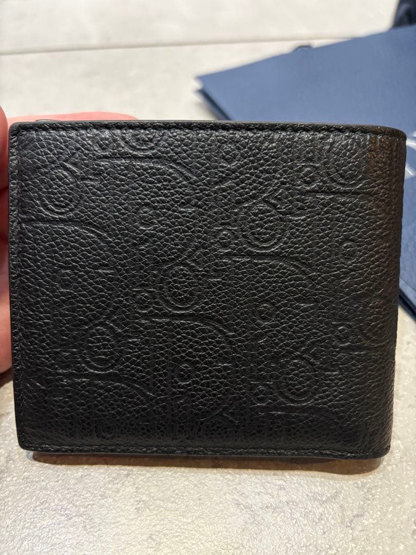 Dior ブラックレザー 二つ折り財布　メンズ