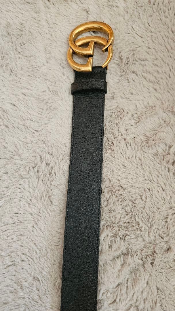 【美品　箱付】　GUCCI　レザーベルト 【ブラック】