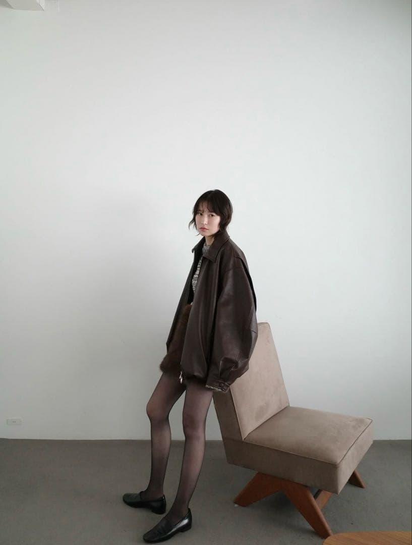 【新品未使用】FAKE LEATHER BALLOON JACKET