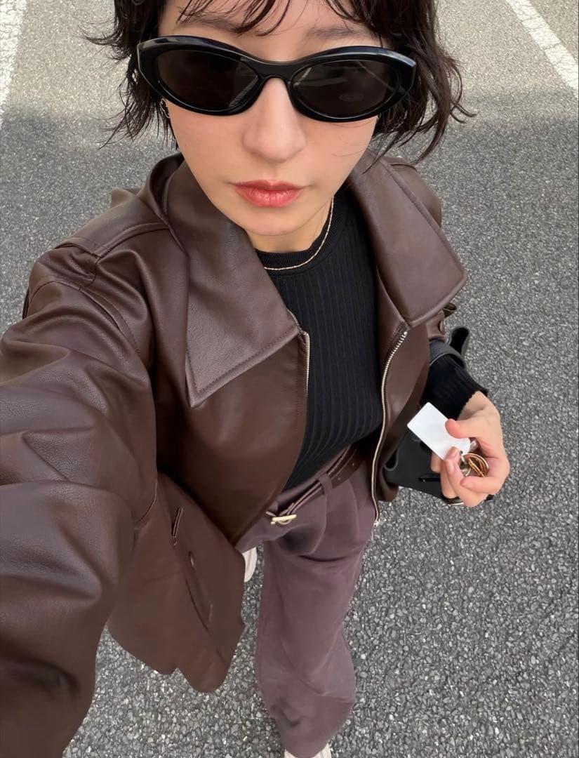 【新品未使用】FAKE LEATHER BALLOON JACKET