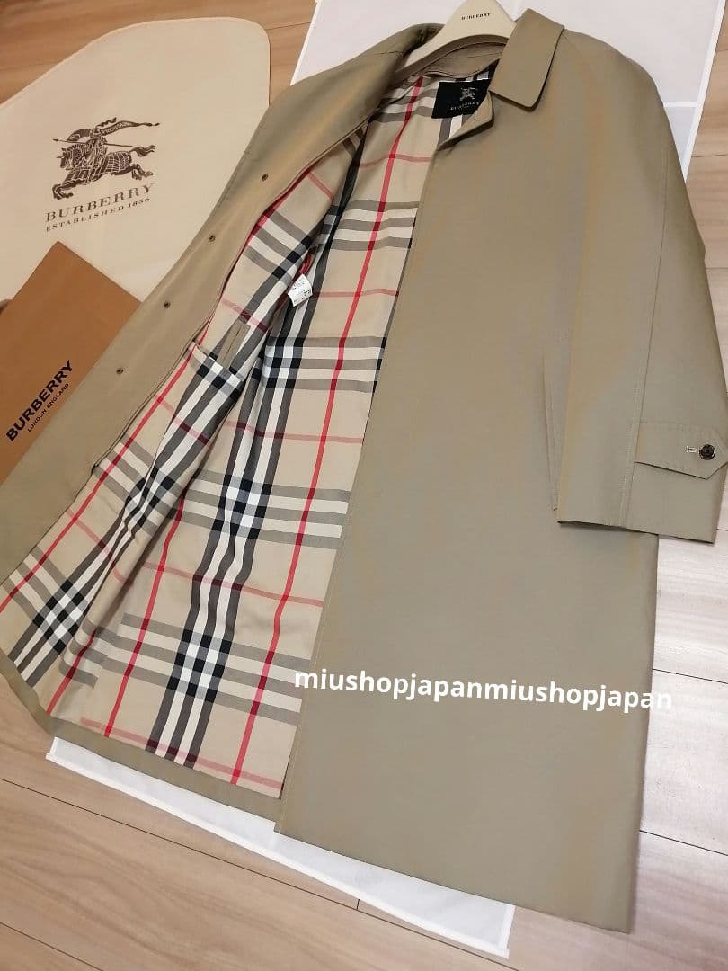本物上質●M　BURBERRY　LONDON　ステンカラーコート　カーキ
