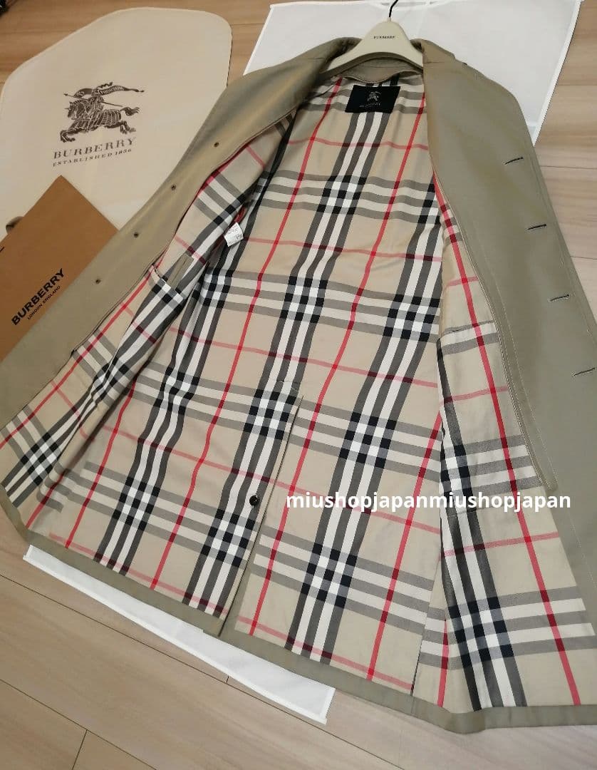 本物上質●M　BURBERRY　LONDON　ステンカラーコート　カーキ