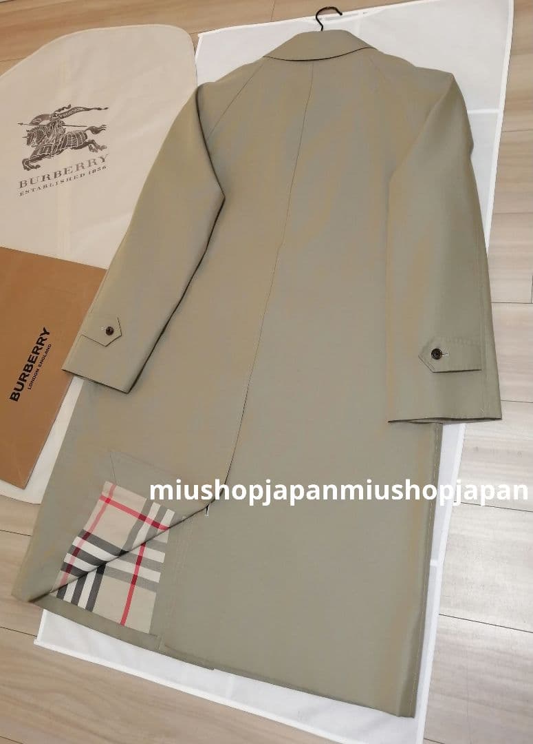 本物上質●M　BURBERRY　LONDON　ステンカラーコート　カーキ