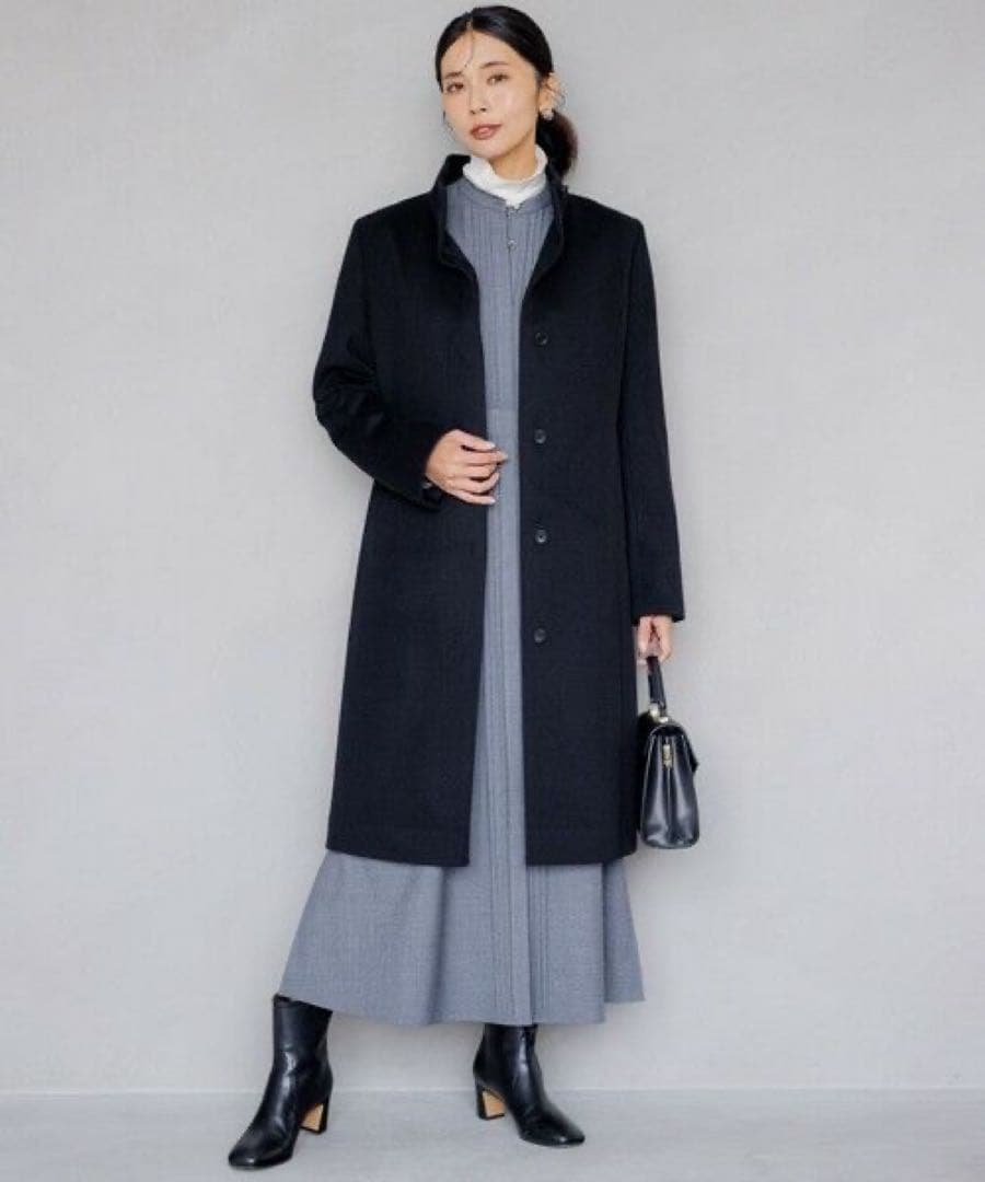 【23区】ウールカシミヤビーバー スタンドカラー コート