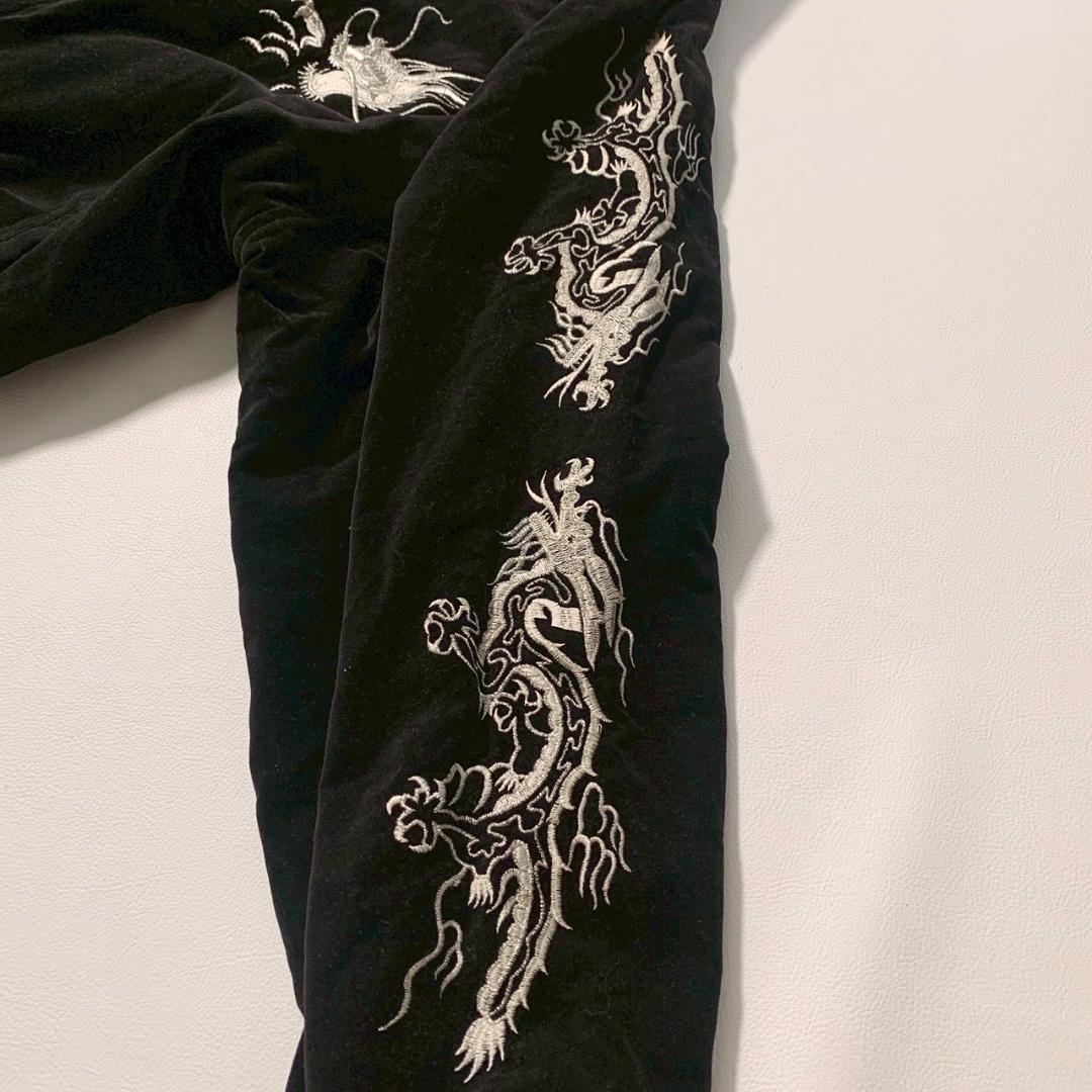 【別珍】スカジャン ベロア 龍 鷹 鷲 横須賀 刺繍 キルティング ヴィンテージ